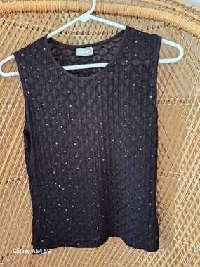 "Rave" Sleeveless Sequined Blouse